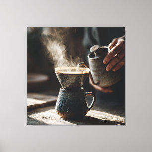 Donkere glazuur overgietritueel canvas afdruk