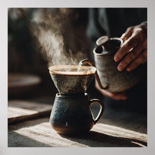 Donkere glazuur pour-over ritueel poster (Voorkant)
