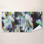 Donkere glitch achtergrond, illustratie. Zwart, bl Badhanddoek (Badhanddoek)