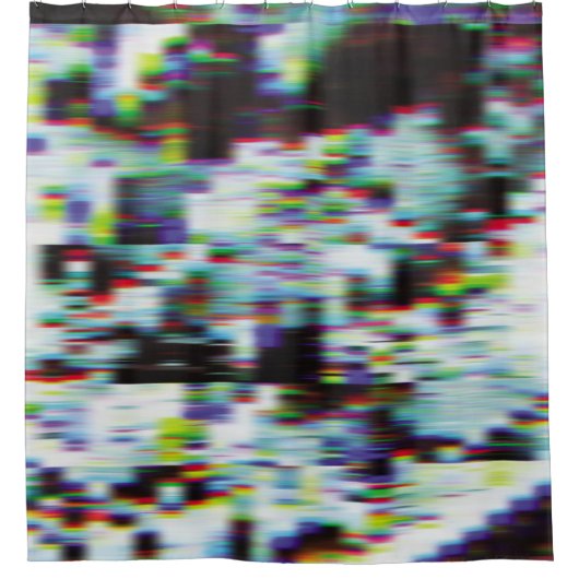 Donkere glitch achtergrond, illustratie. Zwart, bl Douchegordijn (Voorkant)