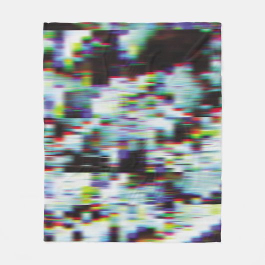 Donkere glitch achtergrond, illustratie. Zwart, bl Fleece Deken (Voorkant)