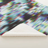 Donkere glitch achtergrond, illustratie. Zwart, bl Sherpa Deken (3/4)