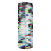 Donkere glitch achtergrond, illustratie. Zwart, bl Thermosbeker (Achterkant)