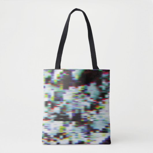 Donkere glitch achtergrond, illustratie. Zwart, bl Tote Bag (Voorkant)