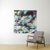 Donkere glitch achtergrond, illustratie. Zwart, bl Wandkleed (In situ)