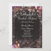 Donkere Glitter Glam Licht Bruiloft Feestje Kaart (Voorkant)