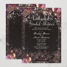 Donkere Glitter Glam Licht Bruiloft Feestje Kaart