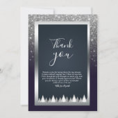 Donkere Glitter Zilver Marineblauw Dank Je Kaart (Voorkant)