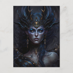 Donkere godin Queen Fantasy Art Briefkaart