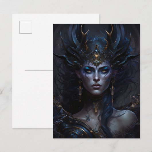 Donkere godin Queen Fantasy Art Briefkaart (Voorkant / Achterkant)