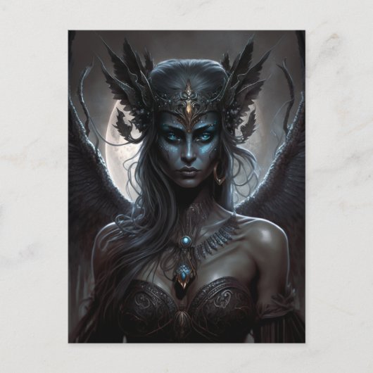 Donkere godin Queen Fantasy Art Briefkaart (Voorkant)