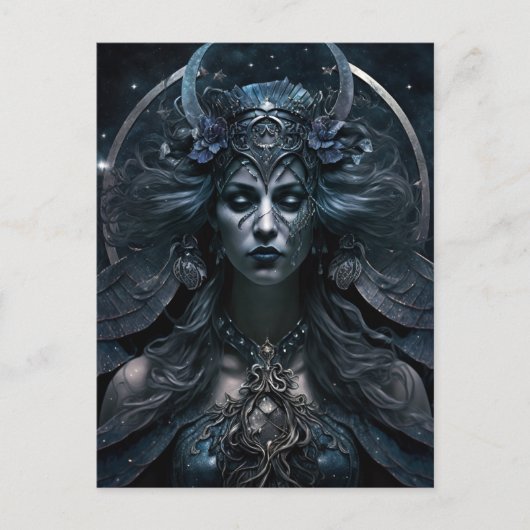 Donkere godin Queen Fantasy Art Briefkaart (Voorkant)