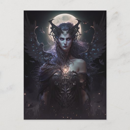 Donkere godin Queen Fantasy Art Briefkaart (Voorkant)