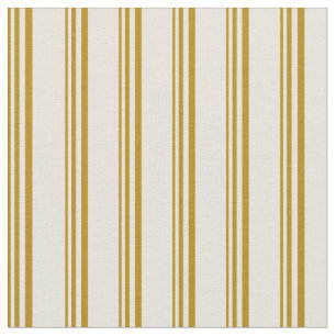 Donkere Goldenrod en beige gekleurd striped patroo Stof