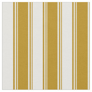 Donkere Goldenrode en Mint Cream Stripes Pattern Stof