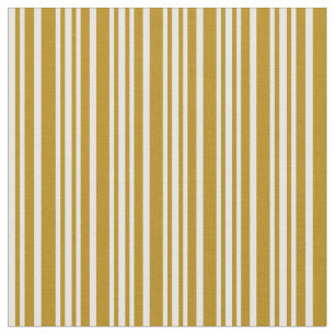 Donkere Goldenrode en witte striptekening Patroon Stof