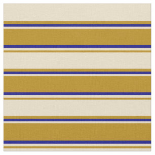 Donkere Goldenrode, tinnen & blauw Stripes patroon Stof