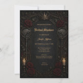 Donkere GOT goth verlovingsfeest uitnodiging (Voorkant)