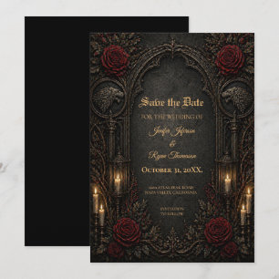 Donkere GOT gotische save-the-date uitnodiging