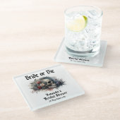 Donkere Goth Bridal of Die Bridal Shower Glazen Onderzetter (Schuin)