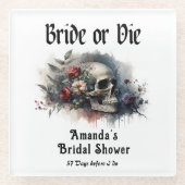 Donkere Goth Bridal of Die Bridal Shower Glazen Onderzetter (Voorkant)