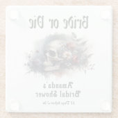 Donkere Goth Bridal of Die Bridal Shower Glazen Onderzetter (Achterkant)