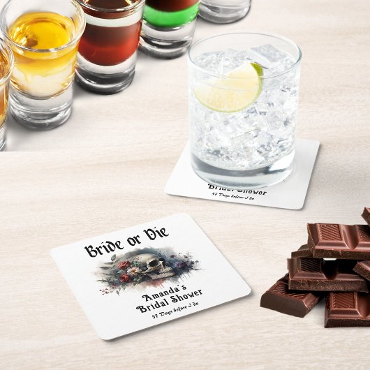 Donkere Goth Bridal of Die Bridal Shower Glazen Onderzetter