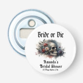 Donkere Goth Bridal of Dodelijke Bruidsmeisjesfees Button Flesopener (Voorkant)
