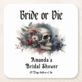 Donkere Goth Bridal of Sterf Bridal Shower Kartonnen Onderzetters (Voorkant)