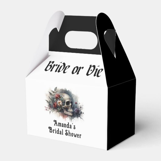 Donkere Goth Bridal Shower waar je of Bruid wordt  Bedankdoosjes (Voorkant Zijde)