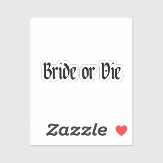 Donkere Goth Bridal Shower waar je of Bruid wordt Sticker (Vel)