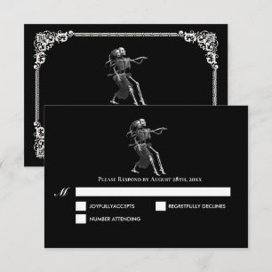 Donkere Goth Halloween Trouw RSVP Kaart