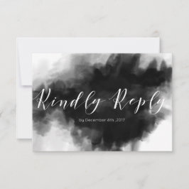 Donkere Goth Zwarte Waterverf Trouw RSVP Kaart