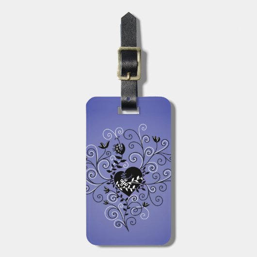 Donkere gothic Abstract Whimsical Fixed Broken Hea Bagagelabel (Voorkant verticaal)