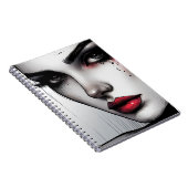 Donkere Gothic Allure – Dramatische Rode Lippen Notitieboek (Rechterzijde)