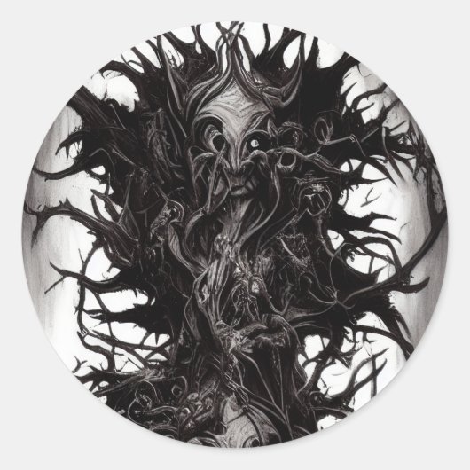 Donkere Gothic Art Dark Vile Biomatter Ronde Sticker (Voorkant)