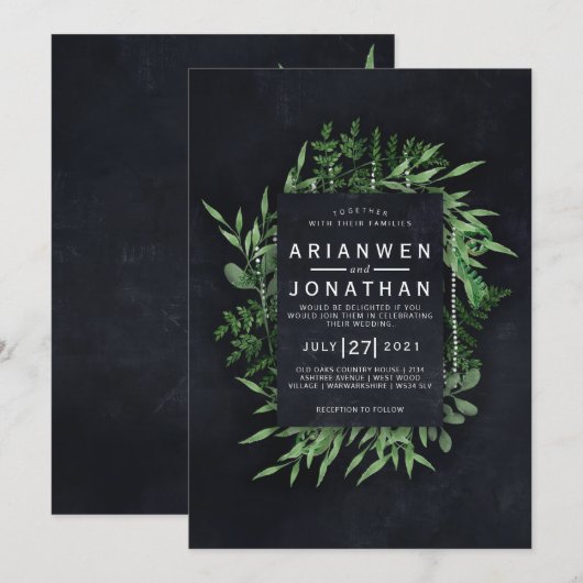 Donkere Gothic Botanic Design Kaart (Voorkant / Achterkant)