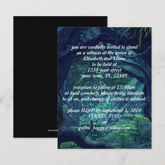 Donkere Gothic bruiloft uitnodiging (Voorkant / Achterkant)