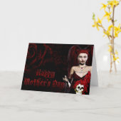 Donkere Gothic - Fantasy Moederdag Kaart (Gele Bloem)