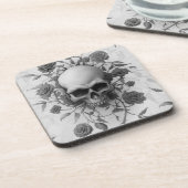 Donkere Gothic Floral Roos Bier Onderzetter (Linkerzijde)