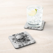 Donkere Gothic Floral Roos Bier Onderzetter (Rechterzijde)