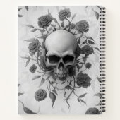 Donkere Gothic Floral Roos Notitieboek (Achterkant)