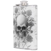 Donkere Gothic Floral Roos Skull Heupfles (Links)