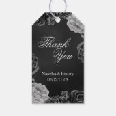 Donkere Gothic Floral Waterverf Weddenschap Bedank Cadeaulabel (Achterkant)