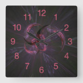 Donkere Gothic Fractal Art Vierkante Klok (Voorkant)