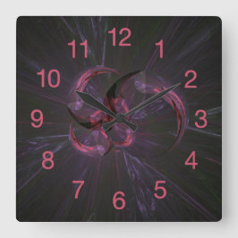 Donkere Gothic Fractal Art Vierkante Klok