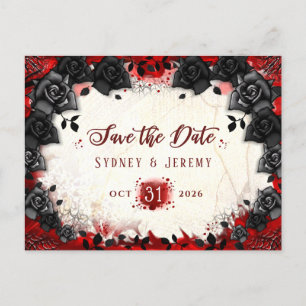 Donkere Gothic Halloween Save the Date Briefkaart