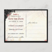 Donkere Gothic Halloween Save the Date Briefkaart (Achterkant)