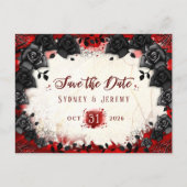 Donkere Gothic Halloween Save the Date Briefkaart (Voorkant)