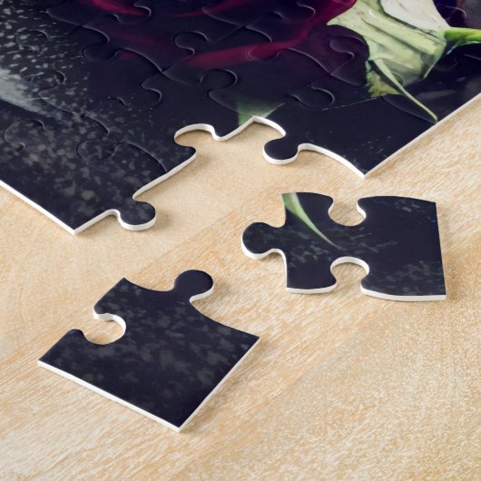 Donkere Gothic Macabre Roos Skull Legpuzzel (Zijkant)